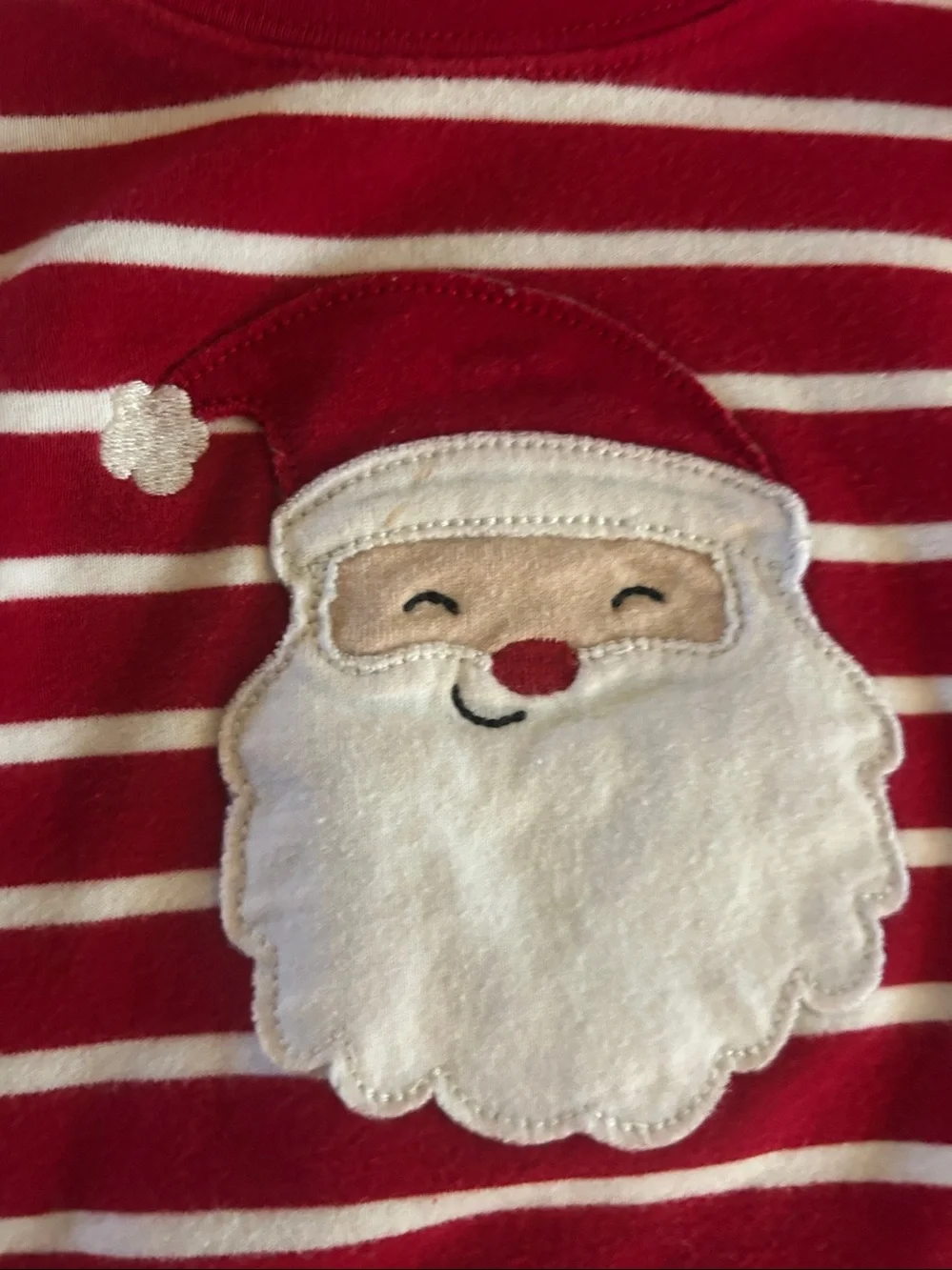 Carter's Red and White Striped Santa Pajama Set